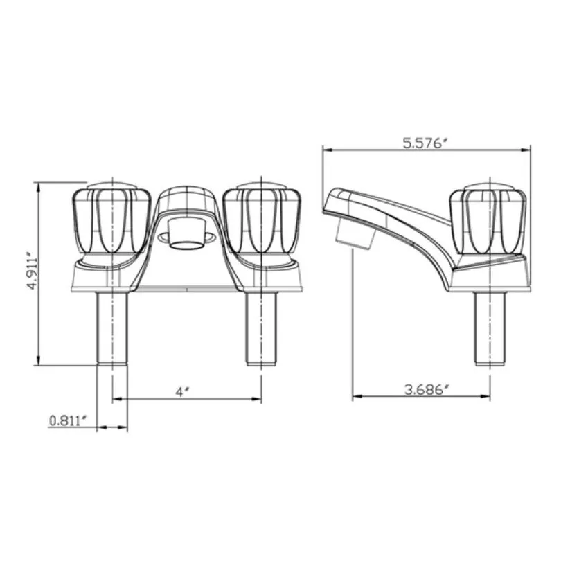 Dura 4in Chrome faucet